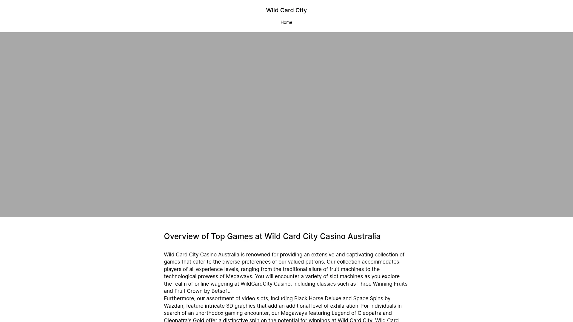 Wildcard City Casino desktop experience for Australian players